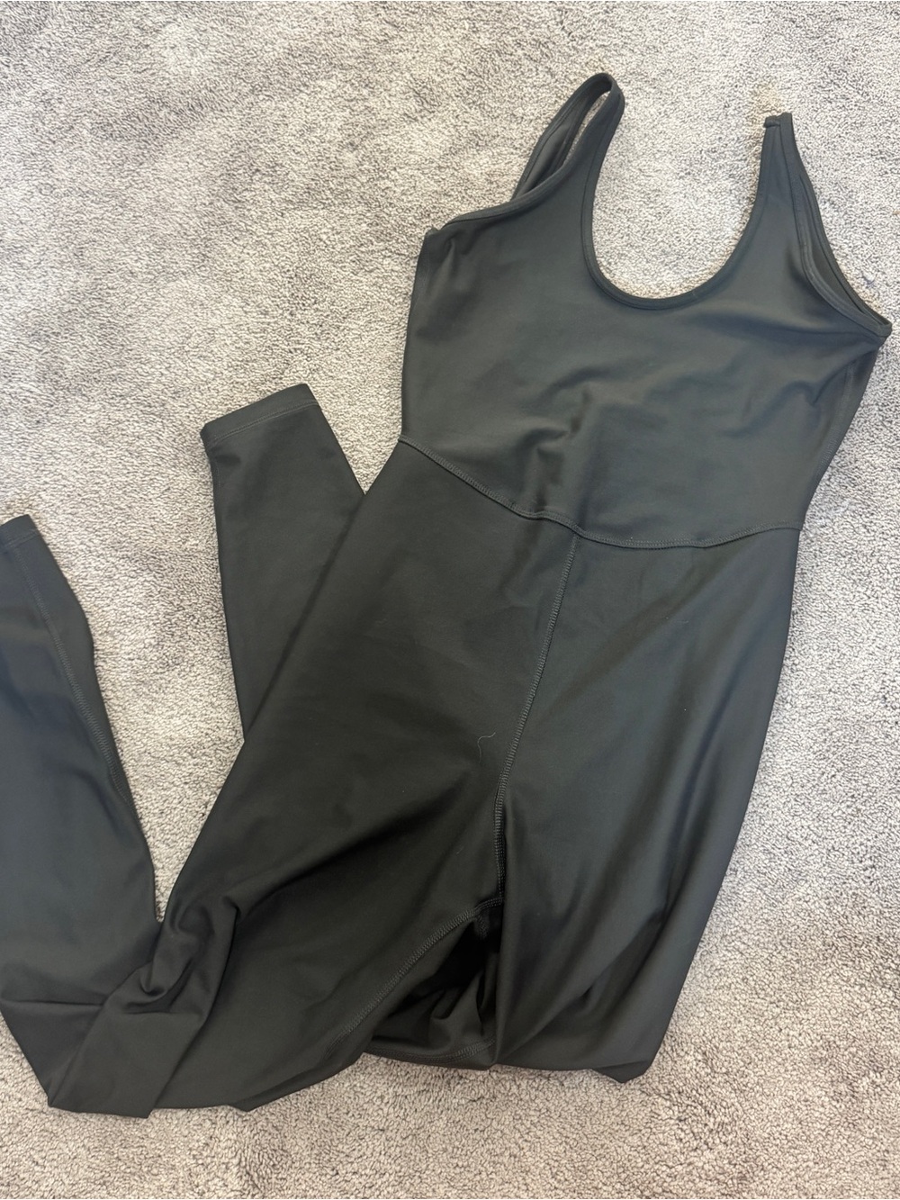 Sleek Dark Green One-Piece Active Jumpsuit